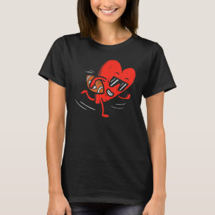 Camiseta Heart Playing American Football Dia de os namorado