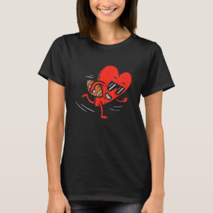 Camiseta Heart Playing American Football Dia de os namorado