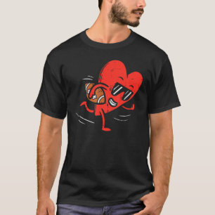 Camiseta Heart Playing American Football Dia de os namorado