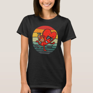 Camiseta Heart Playing American Football Dia de os namorado