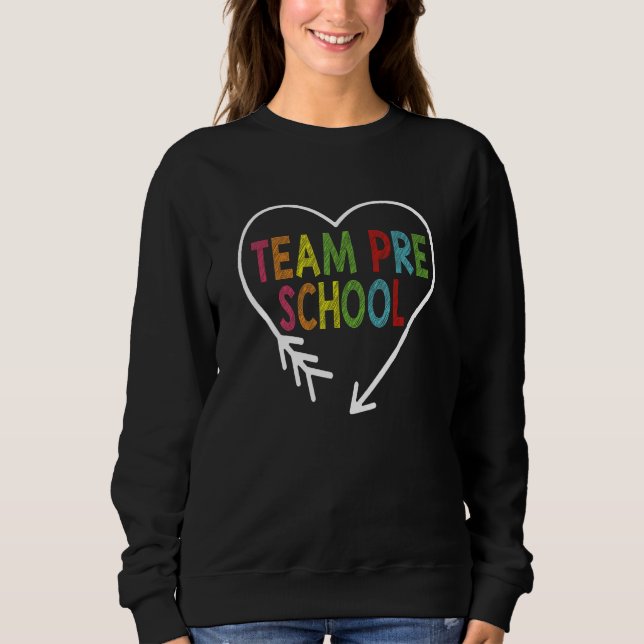 Camiseta Heart Preschool Team Teacher Student Back To Schoo (Frente)