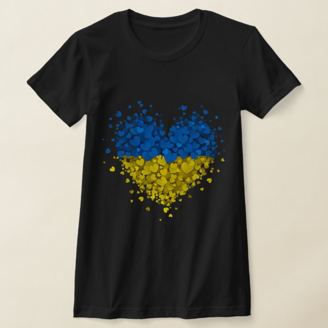 Camiseta Heart Quebra-cabeça Ucrânia Ame a Ucrânia Flag S U (Postura )