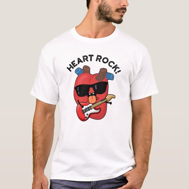 Camiseta Heart Rock Funny Music Pun (Frente)