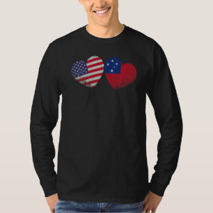 Camiseta Heart Samoan American Flag Patriotic Family Herita