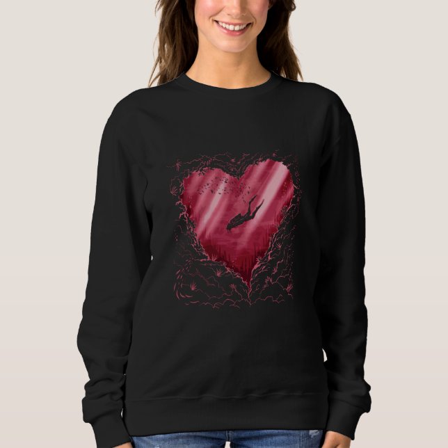 Camiseta Heart Scuba Diving Diver Ocean Valentines Day Moth (Frente)
