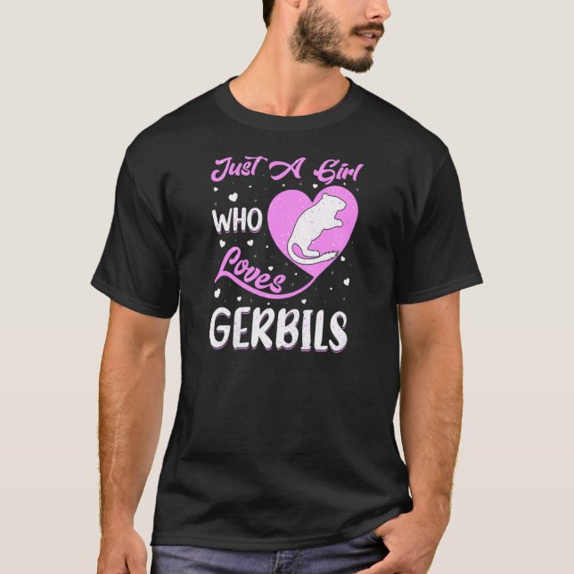 Camiseta "Heart Shape Gerbil" Apenas Uma Menina Que Ama Ger (Frente)
