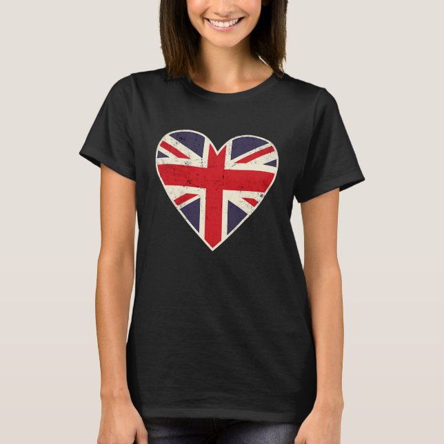 Camiseta Heart Shaped British Union Jack Flag (Frente)