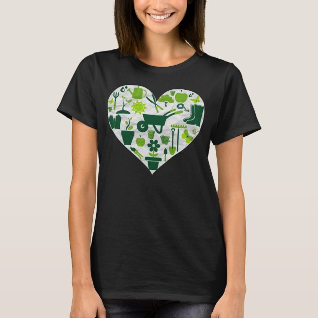 Camiseta Heart Shaped Gardening Tools for Garden (Frente)