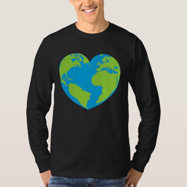 Camiseta Heart shaped world earth globe world map (Frente)