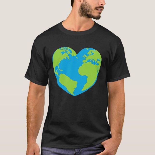 Camiseta Heart shaped world earth globe world map (Frente)