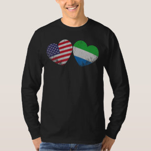 Camiseta Heart Sierra Leonean American Flag Patriotic Famil