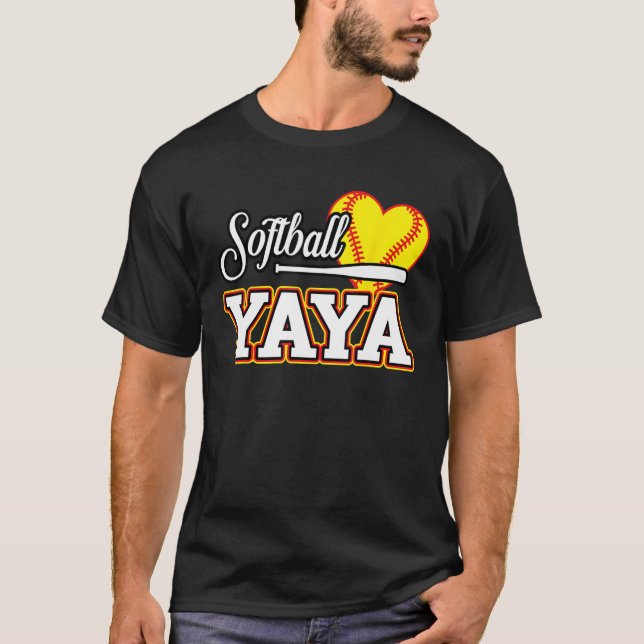 Camiseta Heart Softball YaYa Cute Sport  Matching Family (Frente)