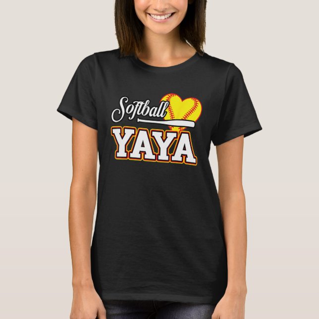 Camiseta Heart Softball YaYa Cute Sport  Matching Family (Frente)