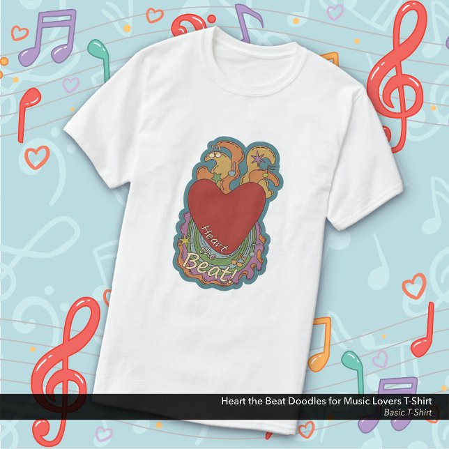 Camiseta Heart the Beat Doodles for Music Lovers (Heart the Beat Doodles for Music Lovers T-Shirt)