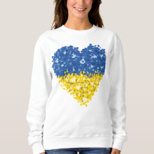 Camiseta Heart Ucrânia Flag, Ucraniano Heart Flag