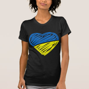 Camiseta Heart Ucrânia I Stand With Ucraniano Flag