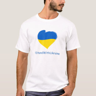 Camiseta Heart Ucrânia I Stand With Ucraniano Flag
