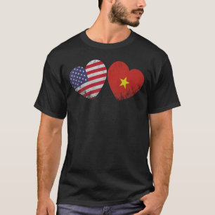 Camiseta Heart Vietnamita American Flag Patriotic Family He
