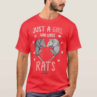Camiseta Heartail Apenas uma Garota que Ama Ratos vintage