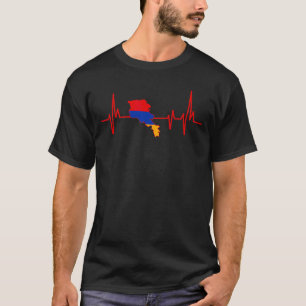 Camiseta Heartbeat Armenian Flag Armênia