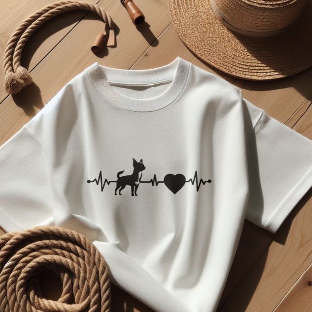 Camiseta Heartbeat chihuahua (Heartbeat chihuahua love minimalism dog)