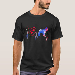 Camiseta Heartbeat French Bulldog Quarto De Julho Tie Dye