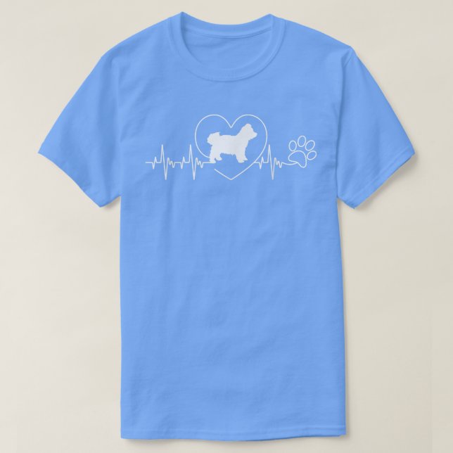 Camiseta Heartbeat Heart Bichon Bolonka Zwetna Dog Owner Pa (Frente do Design)