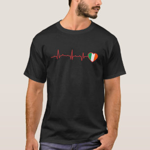 Camiseta Heartbeat Ireland , IRLANDA Flag Heart Irish Flag