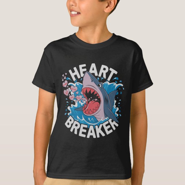 Camiseta Heartbreaker Shark Cute Funny Love Design For Vale (Frente)