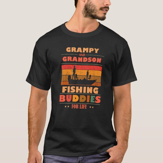 Camiseta Heartfelt GRAMPY Grandson Buddies For Life Fishing (Frente)