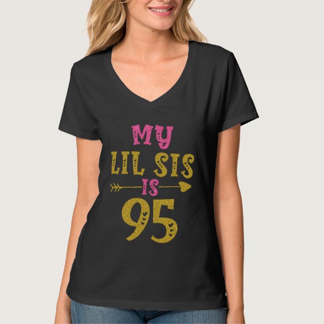 Camiseta Hearts 95th Bday For Sister From Sister Brother  1 (Frente)