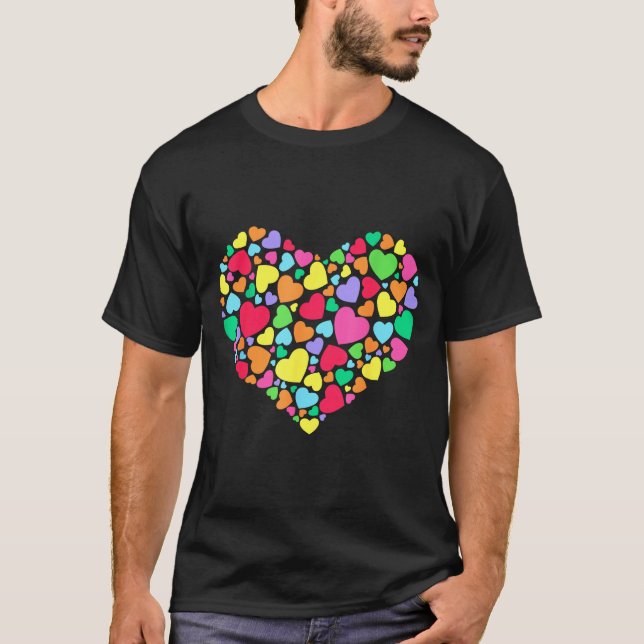 Camiseta Hearts Kids School Valentines Day Girls Boys  (Frente)