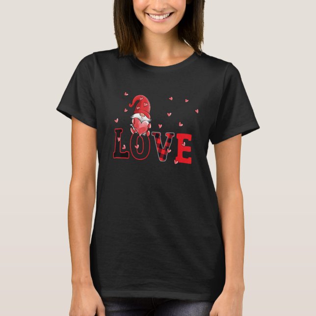 Camiseta Hearts Love Happy Valentine's Day Cute Gnomes For  (Frente)