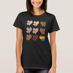 Camiseta Hearts Melanin Lgbt Orgulho gay Month Transgender
