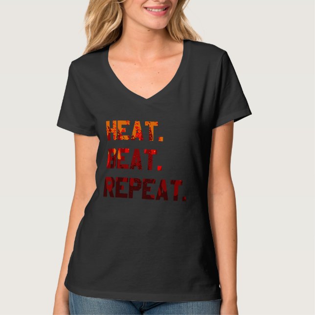 Camiseta Heat Beat Repeat Blacksmith Anvil Bladesmith Forge (Frente)