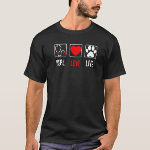 Camiseta Heat Love Live Veterinarian Tee Vet Tech Student C