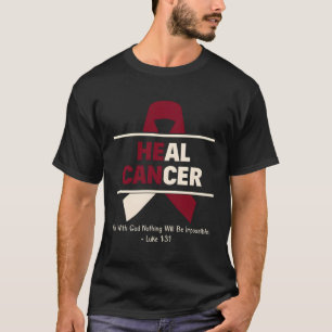 Camiseta Heat Oral Cabeça Cancer Cancer Cristão Surviv