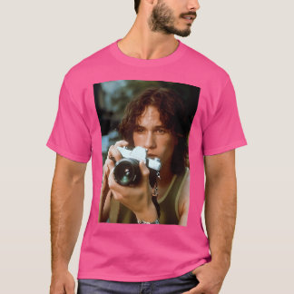 Camiseta Heath Ledger Com Vintage Camera White Background