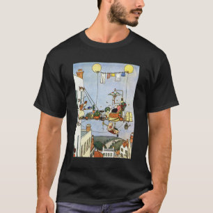 Camiseta Heath Robinson. Ilustração, confortos residenciais