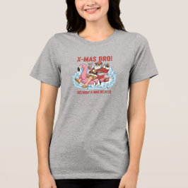 Camiseta Heather Grey Bro Santa Tee: Womens Tri-Blend Funny