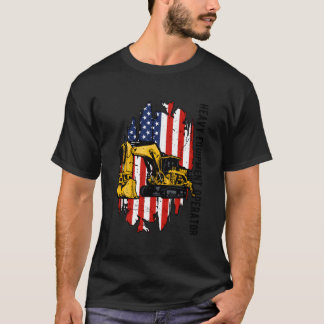 Camiseta Heavy Equipt Operator Us Flag Heavy Machinery Oper