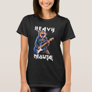 Camiseta Heavy Meowtal - Gato Engraçado & Heavy Metal
