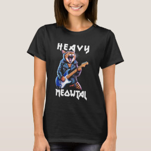 Camiseta Heavy Meowtal - Gato Engraçado & Heavy Metal