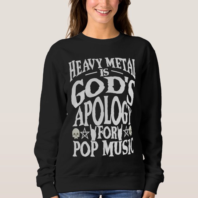 Camiseta Heavy Metal Is God's Apology Funny Metalhead Rocke (Frente)