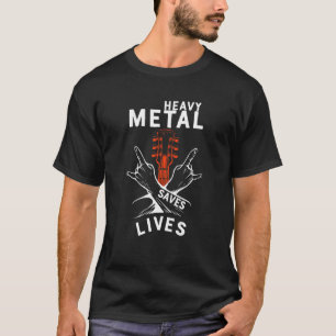 Camiseta Heavy Metal Salva Vidas Música de Guitarra Concert