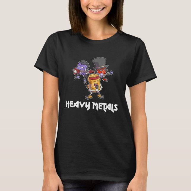 Camiseta Heavy Metals Elements Science Geek Periodic Table  (Frente)