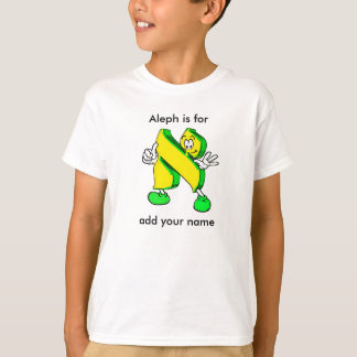 Camiseta Hebraico Cartoon Alef Caracter Long Sleeve Tee