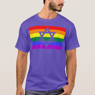 Camiseta Hebraico judeu Hanukkah Menorah LGBTQ Orgulho gay