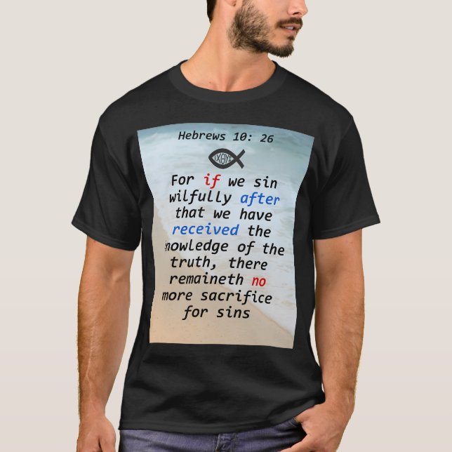 Camiseta Hebreus 10: 26 (Frente)