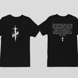 Camiseta Hebrews 4:12 Bible Verse Christian Cross Faith 